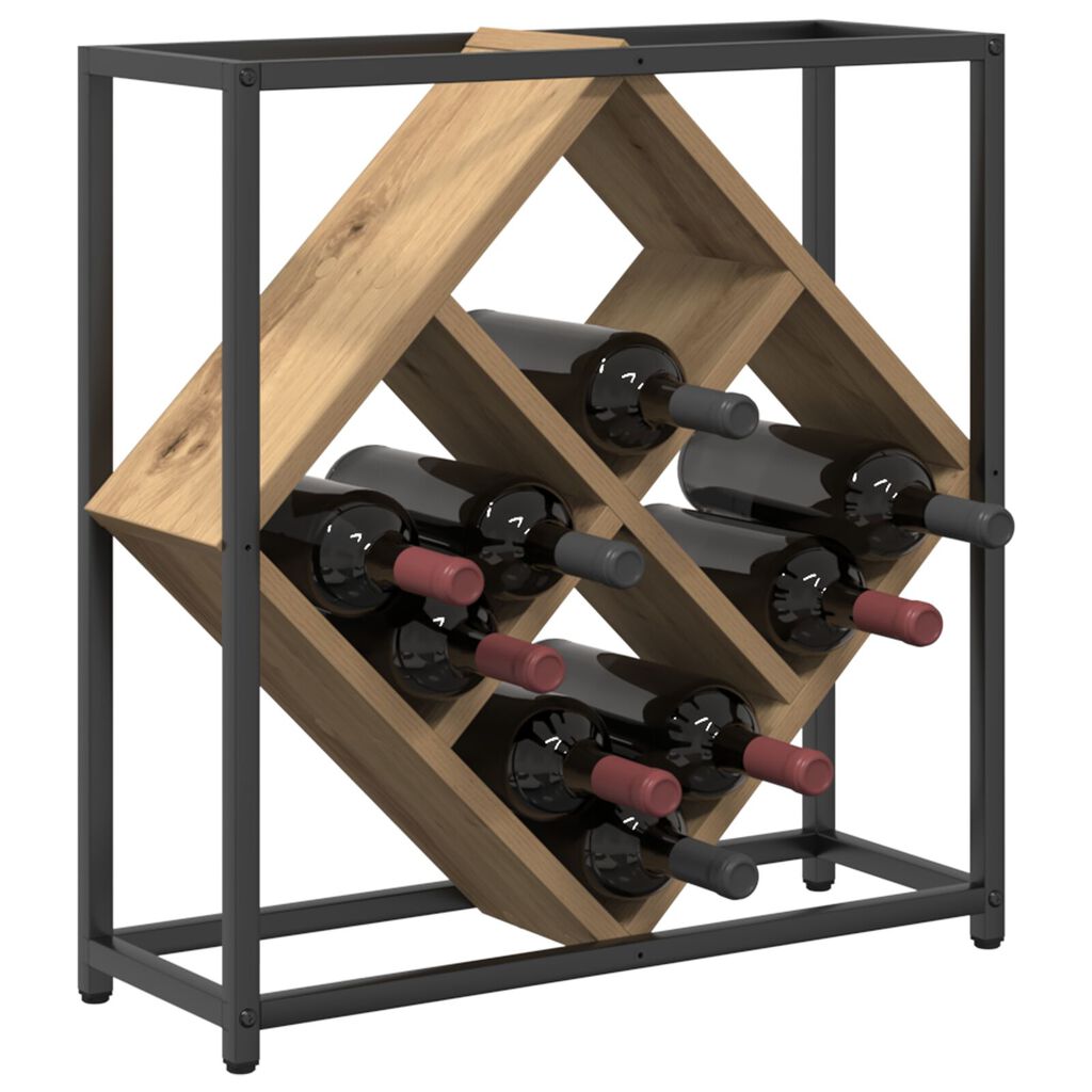 vidaXL Ράφι κρασιών Artisan Oak 51x18x52,5 εκ Επεξεργασμένο ξύλο