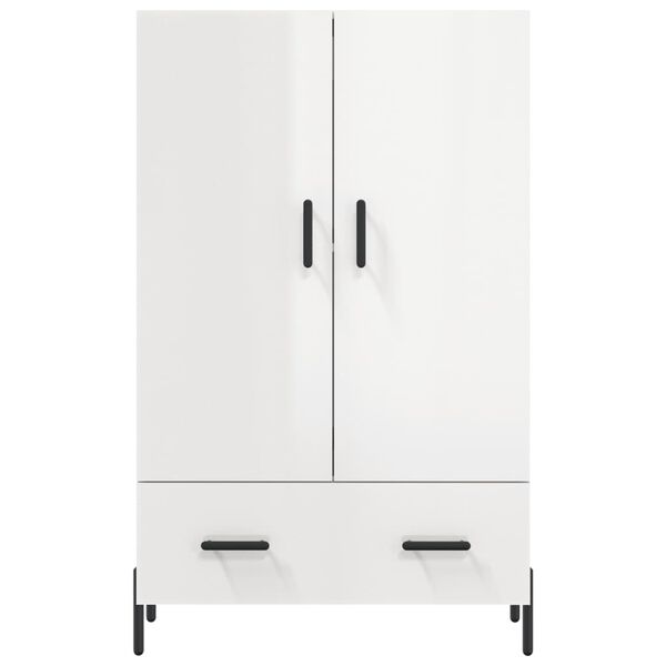 vidaXL Ντουλάπα Γυαλ. Λευκό 69,5 x 31 x 115 εκ. από Επεξεργασμένο Ξύλο