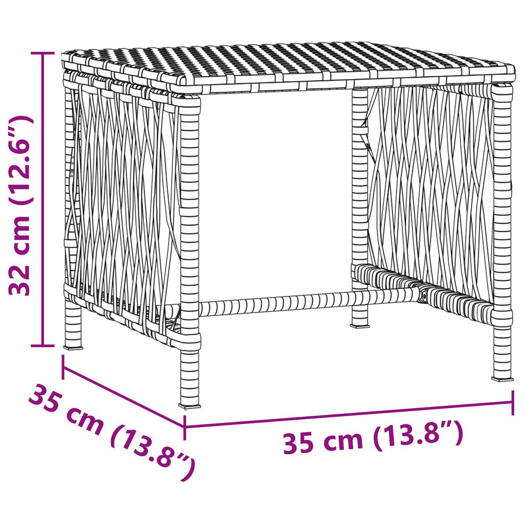 vidaXL Ξαπλώστρα 2 pcs Ανοιχτό γκρι 35 x 35 x 32 εκ. συνθετικό ρατάν