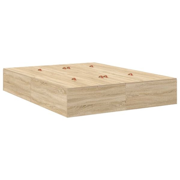 vidaXL Κρεβάτι Αποθήκευσης Ξύλου Sonoma 160 x 200 εκ