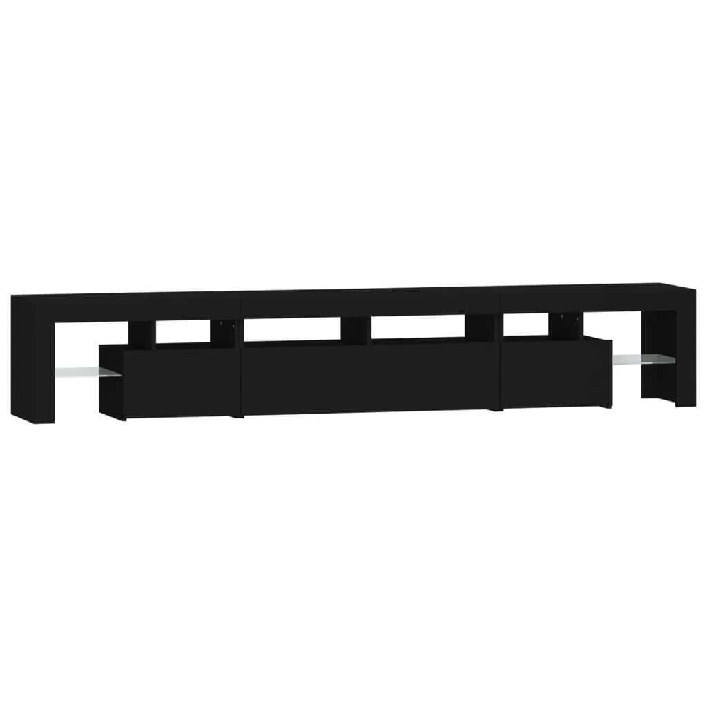 vidaXL Έπιπλο Τηλεόρασης με LED Μαύρο 230x36,5x40 εκ.