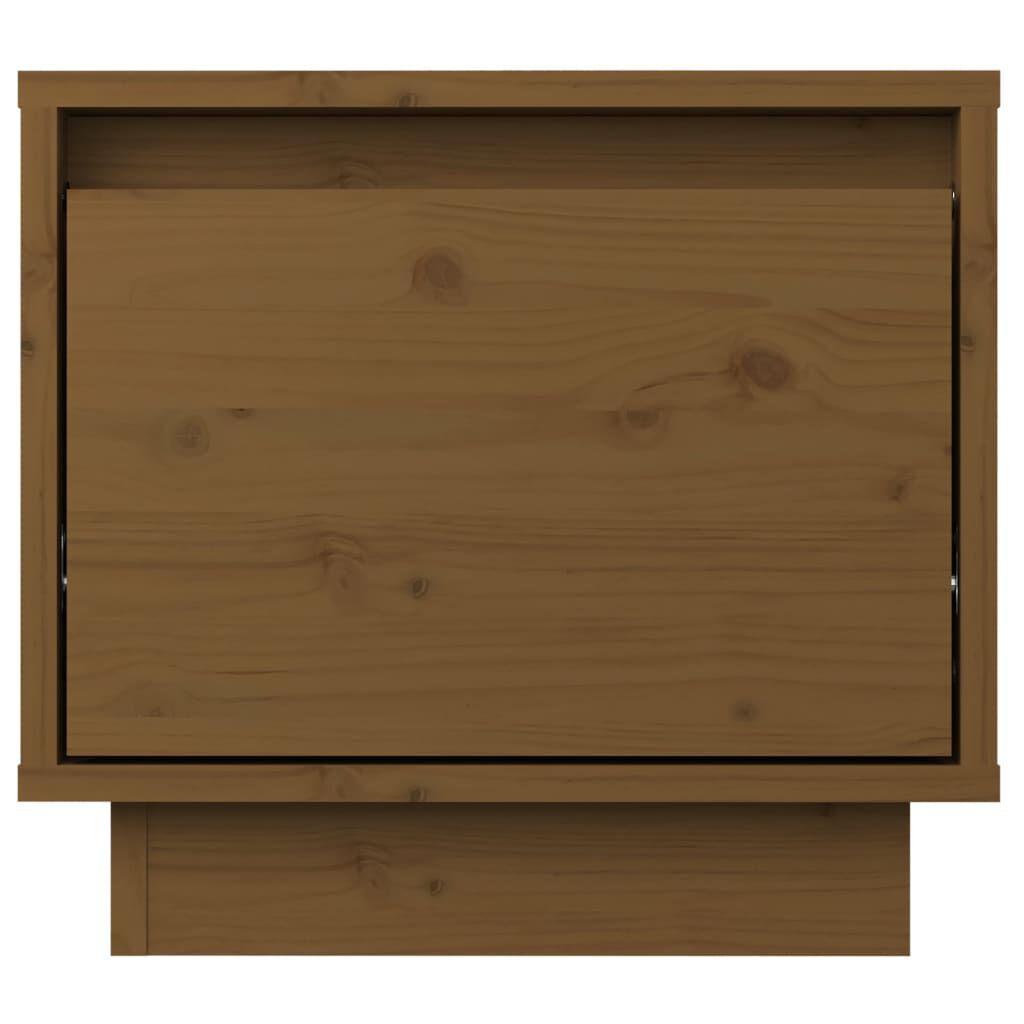 vidaXL Κομοδίνο Καφέ Μελί 35 x 34 x 32 εκ. από Μασίφ Ξύλο Πεύκου