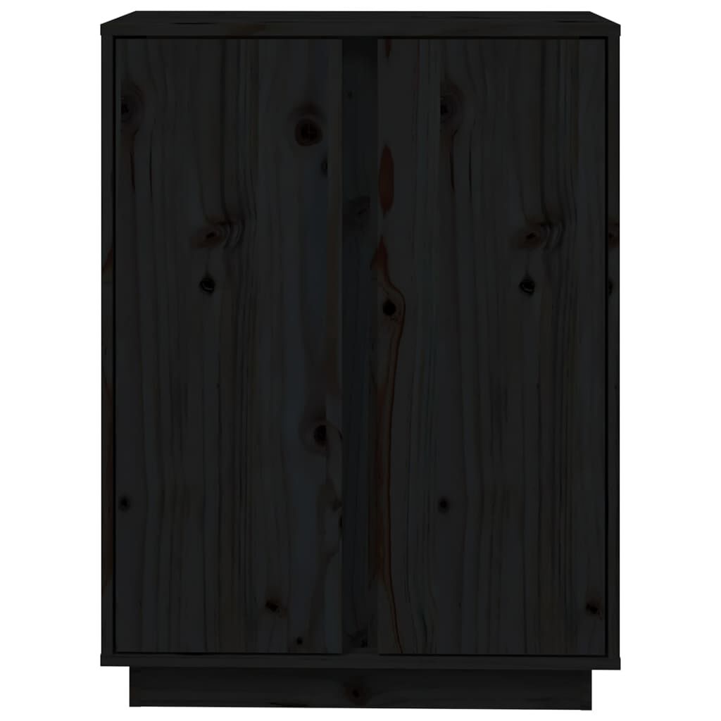 vidaXL Ντουλάπι Μαύρος 60x35x80 εκ. από Μασίφ Ξύλο Πεύκου
