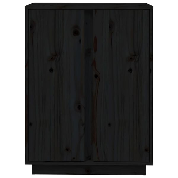 vidaXL Ντουλάπι Μαύρος 60x35x80 εκ. από Μασίφ Ξύλο Πεύκου