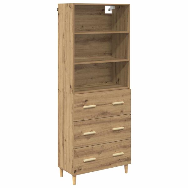 vidaXL Highboard Artisan Oak 69,5 x 32,5 x 180 &epsilon;&kappa; &Epsilon;&pi;&epsilon;&xi;&epsilon;&rho;&gamma;&alpha;&sigma;&mu;έ&nu;&omicron; &xi;ύ&lambda;&omicron;