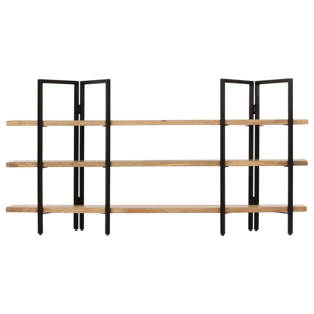 vidaXL Βιβλιοθήκη με 3 Επίπεδα 160 x 31 x 80 εκ. Μασίφ Ξύλο Μάνγκο