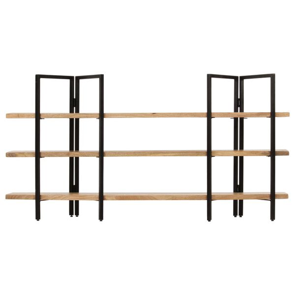 vidaXL Βιβλιοθήκη με 3 Επίπεδα 160 x 31 x 80 εκ. Μασίφ Ξύλο Μάνγκο