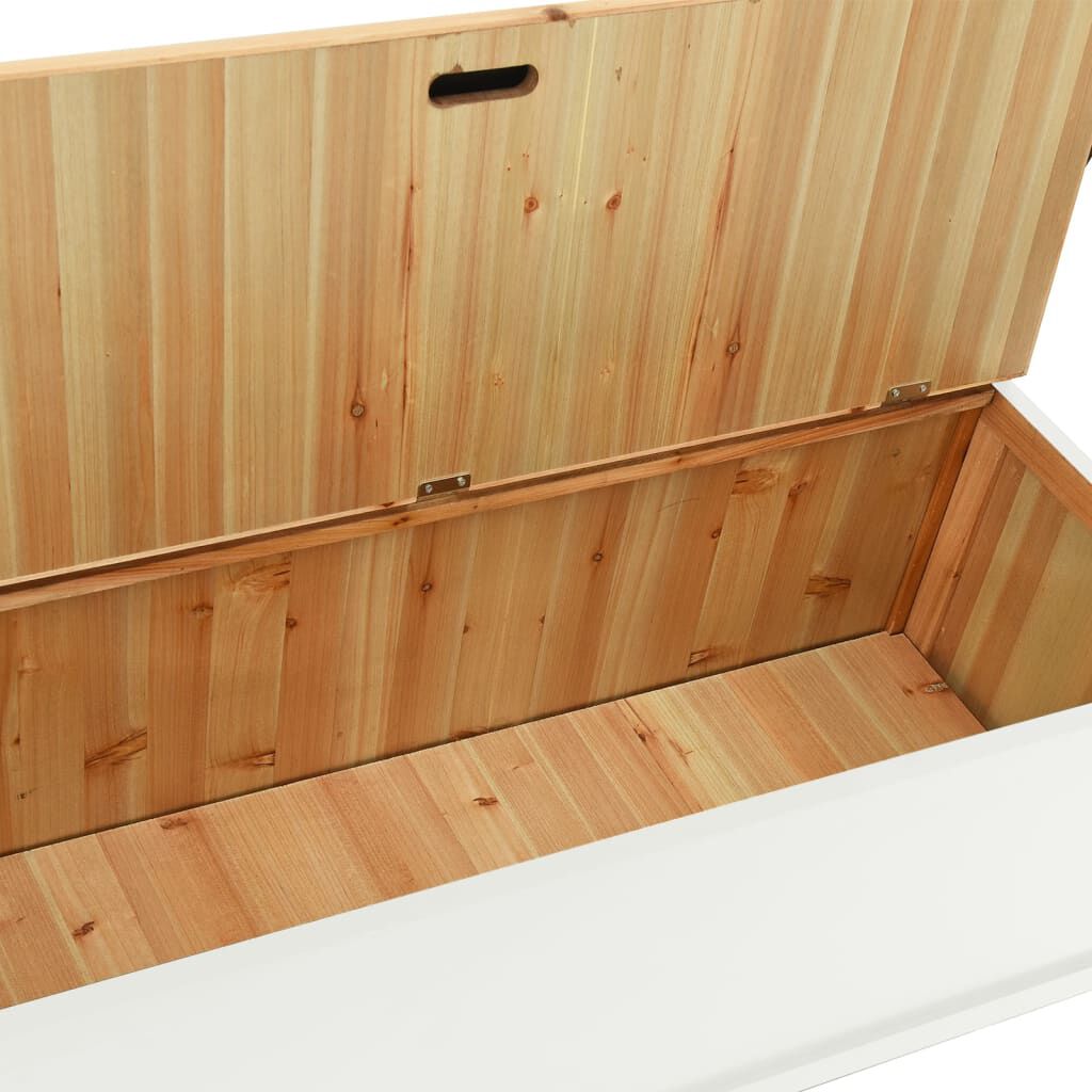 vidaXL Πάγκος Λευκός 107 x 45 x 75,5 εκ. από Μασίφ Ξύλο Ελάτης