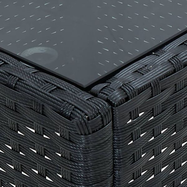 vidaXL Τραπέζι Κήπου Μαύρο 40 x 40 x 45 εκ. από Συνθετικό Ρατάν