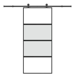 vidaXL Συρόμενη πόρτα με σετ υλικού 90x205 cm από γυαλί&Αλουμίνιο