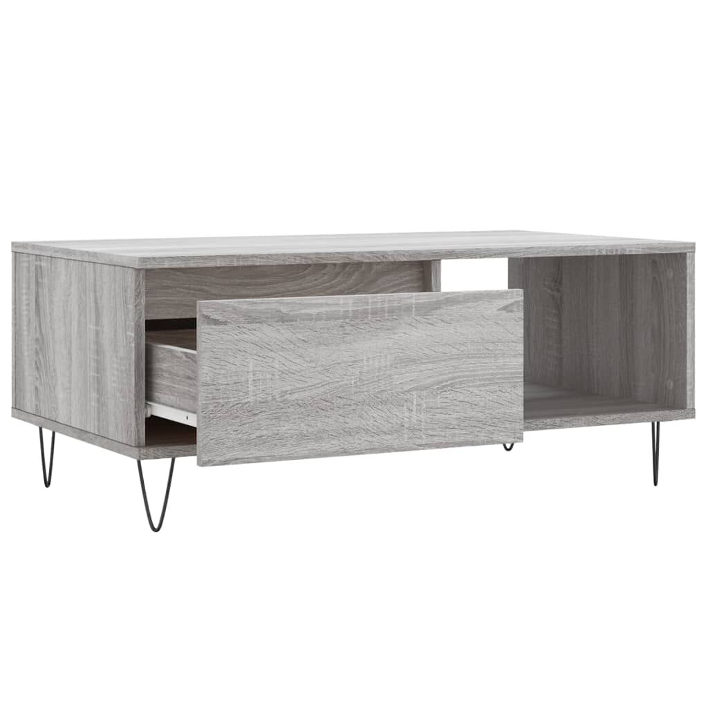 vidaXL Τραπεζάκι Σαλονιού Γκρι Sonoma 90x50x36,5εκ. Επεξεργασμένο Ξύλο