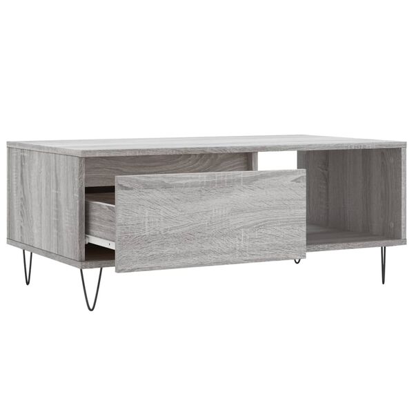 vidaXL Τραπεζάκι Σαλονιού Γκρι Sonoma 90x50x36,5εκ. Επεξεργασμένο Ξύλο