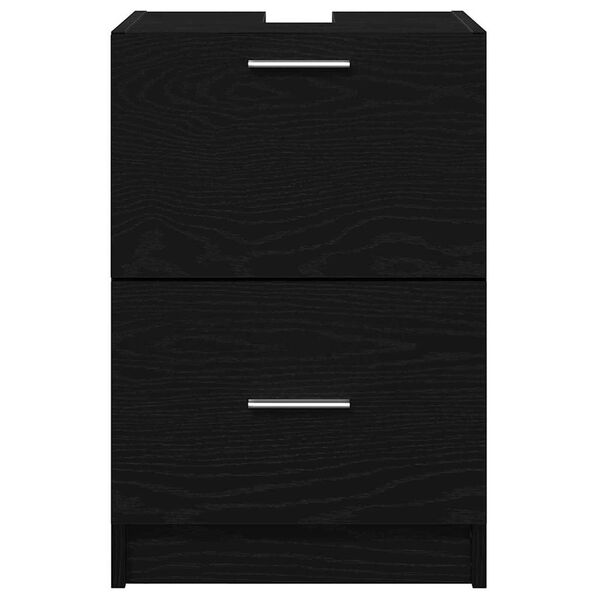 vidaXL Ντουλάπι Νεροχύτη Μαύρη Οξυά 40 x 37 x 59 cm Επεξεργασμένο ξύλο