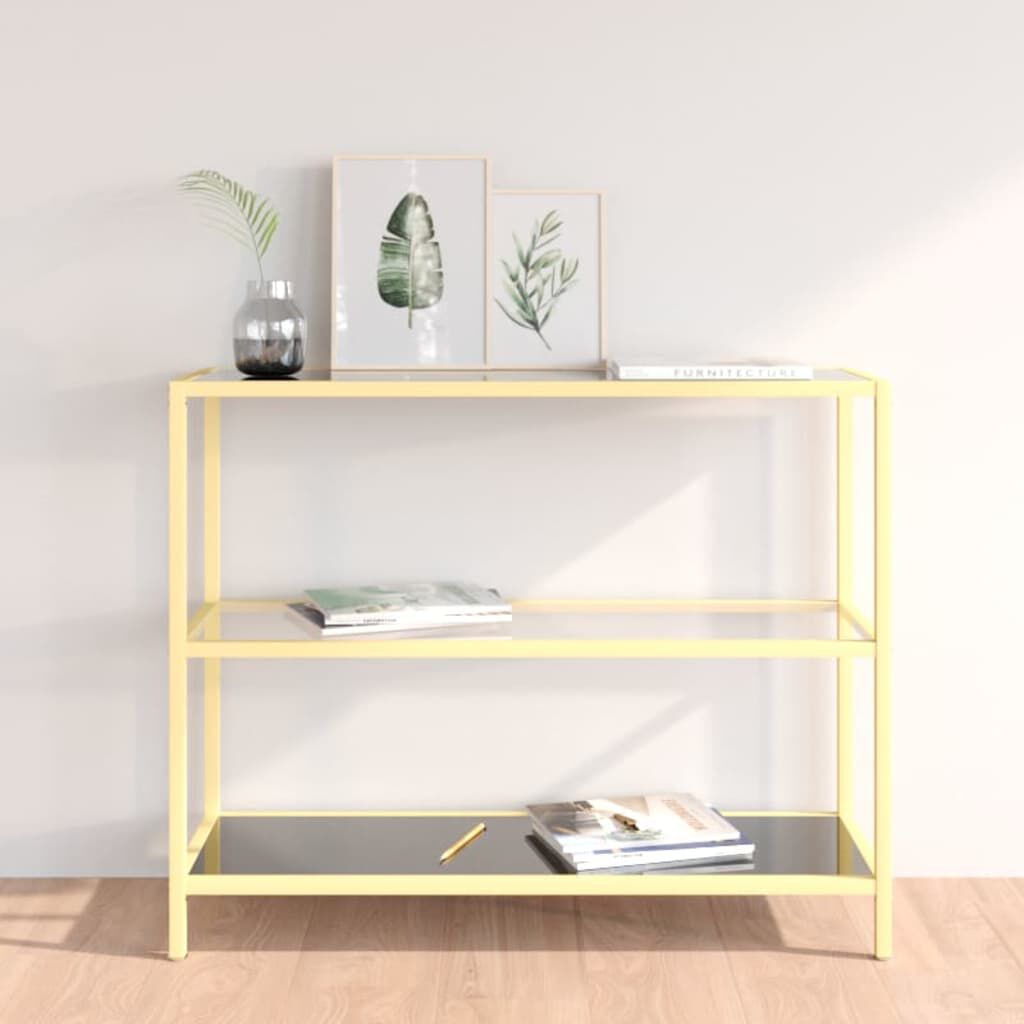 vidaXL Ράφι Μαύρο και Διαφανές 100 x 36 x 90 εκ. από Ψημένο Γυαλί