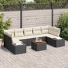 vidaXL Σετ Καναπέ Κήπου με μαξιλάρι 8 pcs Μαύρο Πολυ ράταν