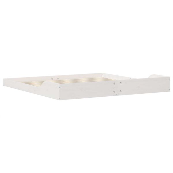 vidaXL Σκελετός Κρεβατιού Λευκό 200 x 210 cm Μασίφ ξύλο πεύκου