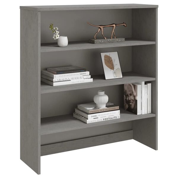 vidaXL Πάνω Μέρος Ντουλαπιού HAMAR Αν. Γκρι 90x30x100 εκ. Μασίφ Πεύκο
