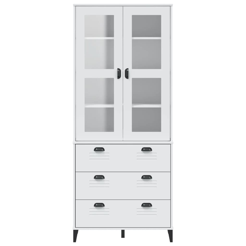 vidaXL Ντουλάπι Ψηλό VIKEN Λευκός 80x40x190 εκ. από Μασίφ Ξύλο Πεύκου