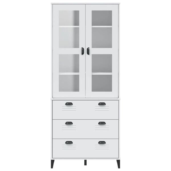 vidaXL Ντουλάπι Ψηλό VIKEN Λευκός 80x40x190 εκ. από Μασίφ Ξύλο Πεύκου