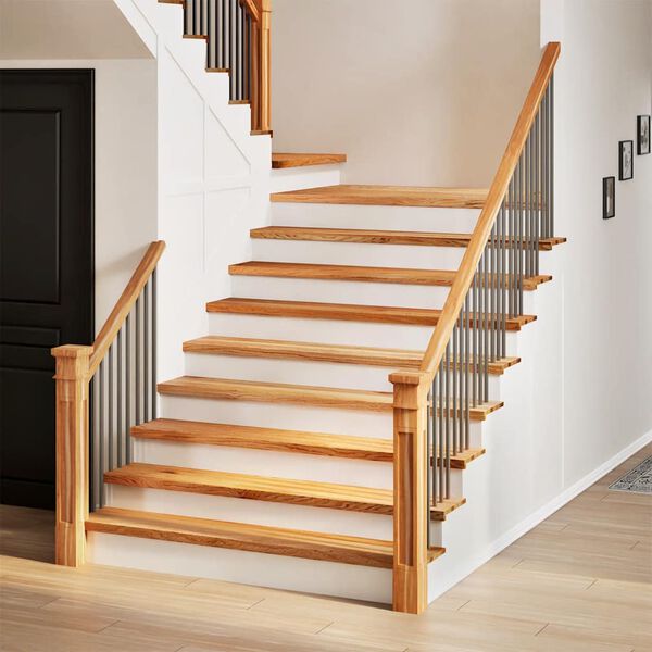 vidaXL Πατάκια Σκάλας 20 τεμ. Ανοιχτό Καφέ 120x30x2 cm Ξύλο Δρυός