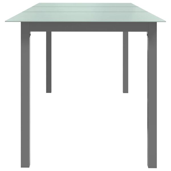 vidaXL Τραπέζι Κήπου Ανοιχτό Γκρι 190x90x74 εκ. από Αλουμίνιο / Γυαλί
