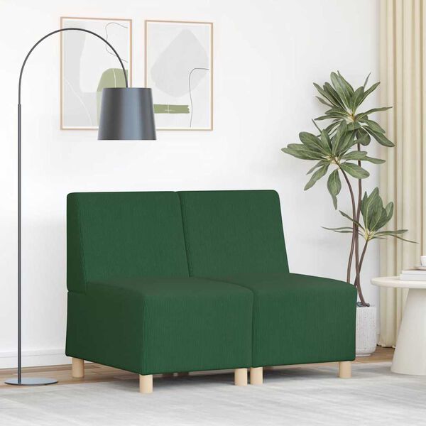 vidaXL Μοναδικός Καναπές χωρίς Χερούλια 2 pcs Τζαγκουάρ Πράσινο
