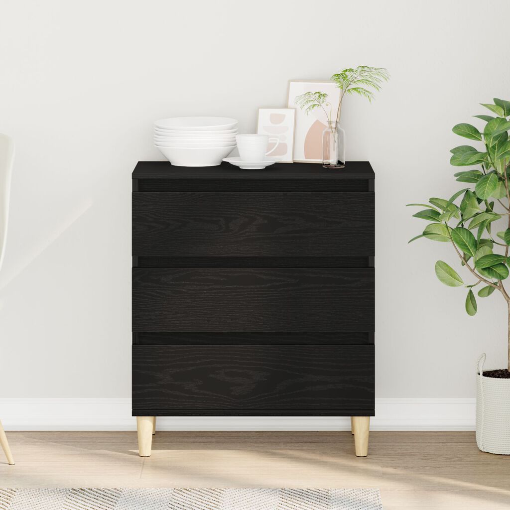 vidaXL Μπουφές Μαύρο Δρυς 60x35x70 εκ Επεξεργασμένο Ξύλο