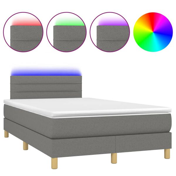 vidaXL &Kappa;&rho;&epsilon;&beta;ά&tau;&iota; Boxspring &mu;&epsilon; &Sigma;&tau;&rho;ώ&mu;&alpha; & LED &Sigma;&kappa;.&Gamma;&kappa;&rho;&iota; 120x190&epsilon;&kappa;. &Upsilon;&phi;&alpha;&sigma;&mu;ά&tau;&iota;&nu;&omicron;