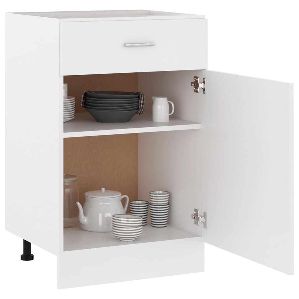 vidaXL Ντουλάπι με Συρτάρι Lyon Λευκό 50x46x81,5 εκ. Επεξ. Ξύλο