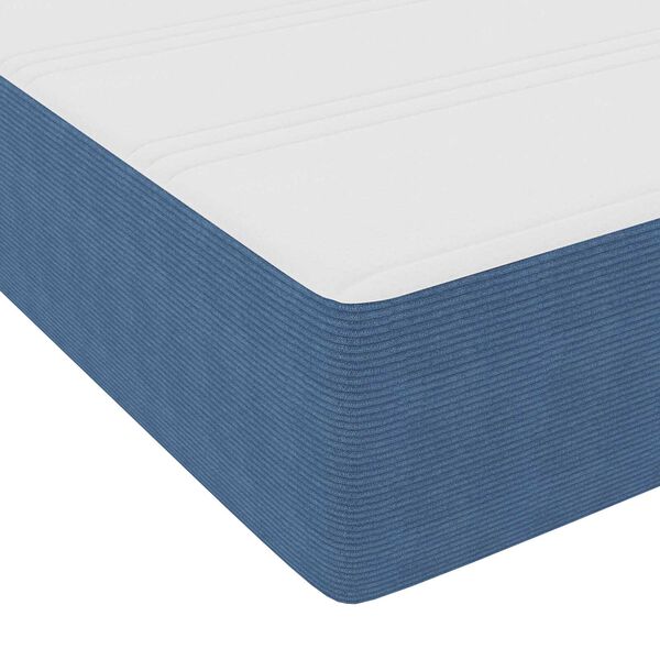 vidaXL Κρεβάτι με Στρώμα σε Μπλε, 140x200 εκ, Βελούδινο Ύφασμα