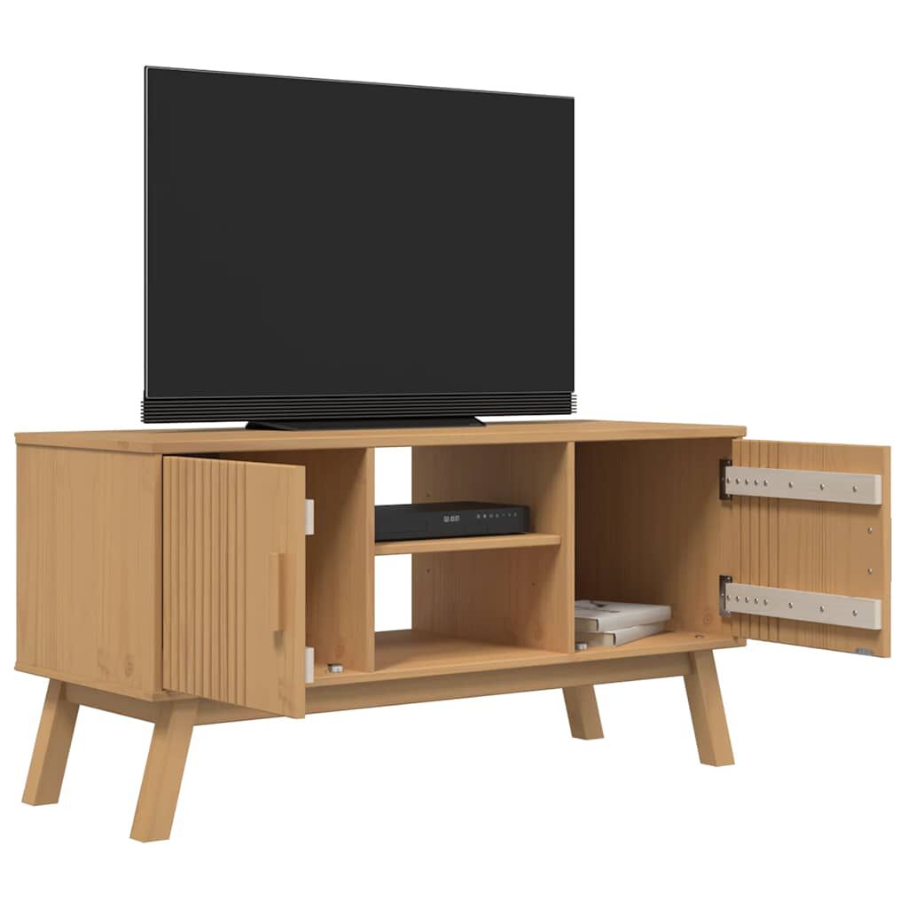 vidaXL Έπιπλο Τηλεόρασης OLDEN Καφέ 114x43x57 εκ. Μασίφ Ξύλο Πεύκου