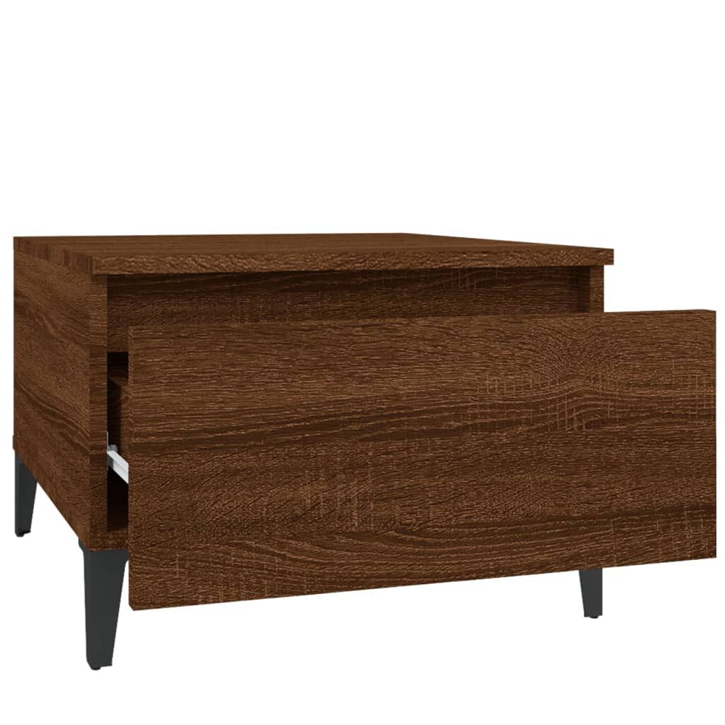 vidaXL Τραπέζι Βοηθητικό Καφέ Δρυς 50x46x35 εκ. Επεξεργασμένο Ξύλο