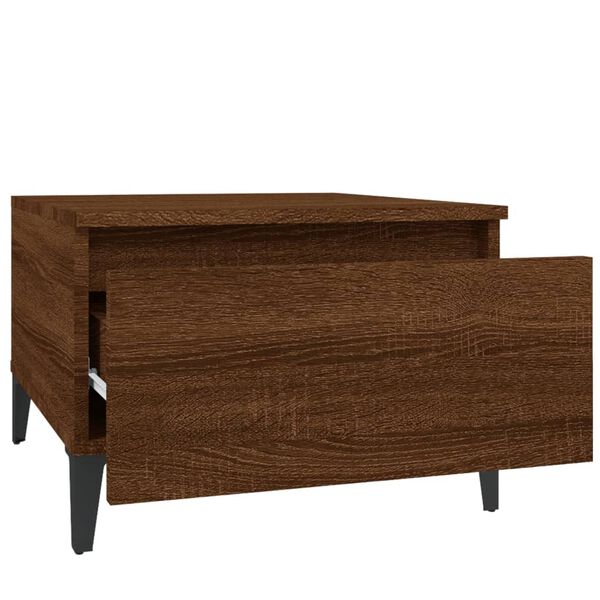 vidaXL Τραπέζι Βοηθητικό Καφέ Δρυς 50x46x35 εκ. Επεξεργασμένο Ξύλο