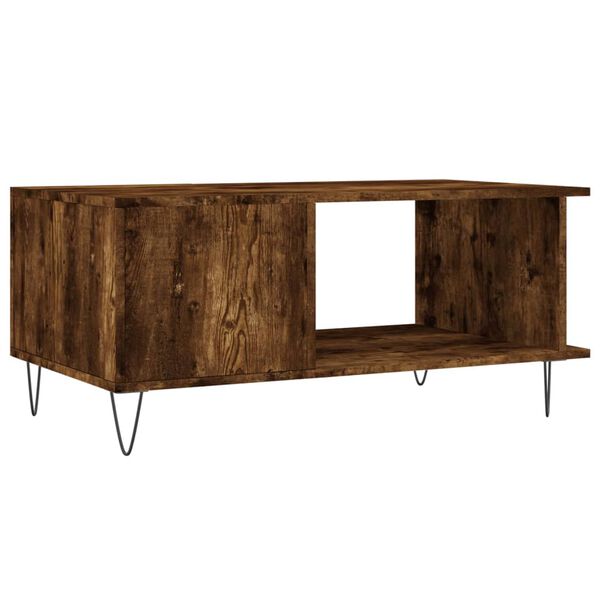 vidaXL Τραπεζάκι Σαλονιού Καπνιστή Δρυς 90x50x40 εκ. Επεξεργασμ. Ξύλο