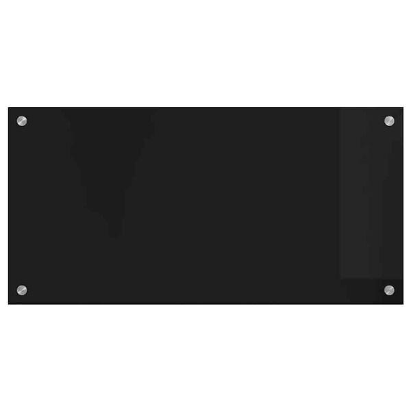 vidaXL Πίσω Πάνελ Κουζίνας Μαύρο 80 x 40 cm σκληρυμένο γυαλί