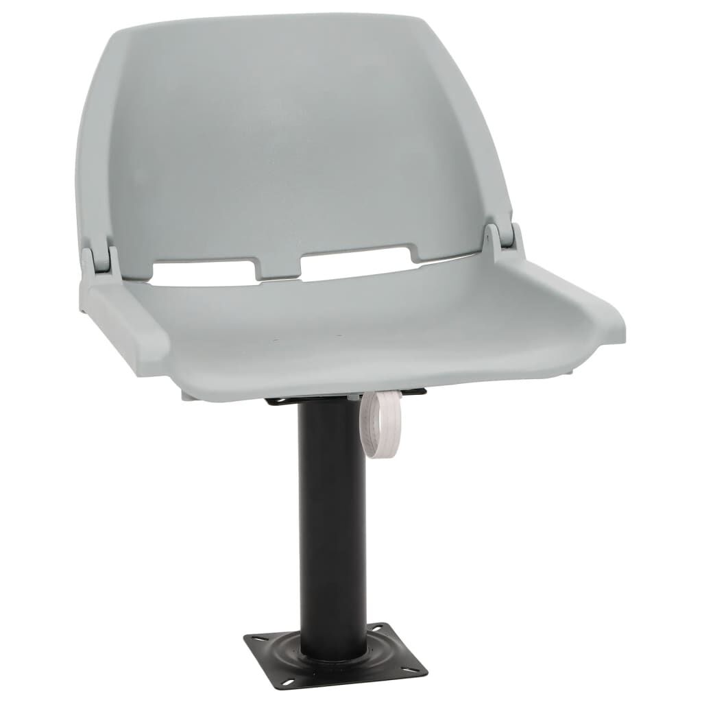 vidaXL Κάθισμα Σκάφους Πτυσσόμ. 4 τεμ. Γκρι 48x51x41 εκ Χωρίς Μαξιλάρι