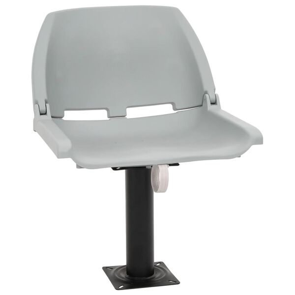 vidaXL Κάθισμα Σκάφους Πτυσσόμ. 4 τεμ. Γκρι 48x51x41 εκ Χωρίς Μαξιλάρι