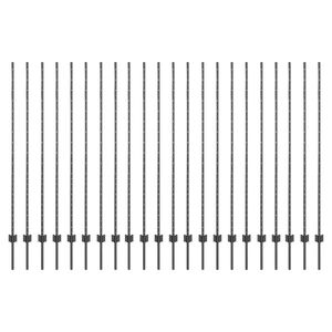 vidaXL Πό posts φράχτη 44 pcs Γκρι 200 cm Ατσάλι