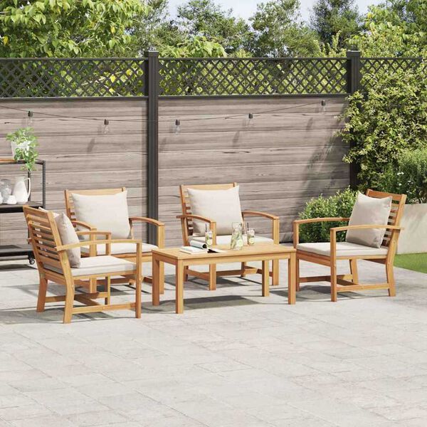 Σετ Καναπέ Κήπου 5 pcs Φυσικό Μασίφ ξύλο teak