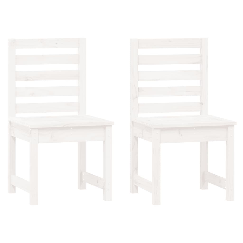 vidaXL Καρέκλες Κήπου 2 τεμ. Λευκές 50x48x91,5 εκ. Μασίφ Ξύλο Πεύκου