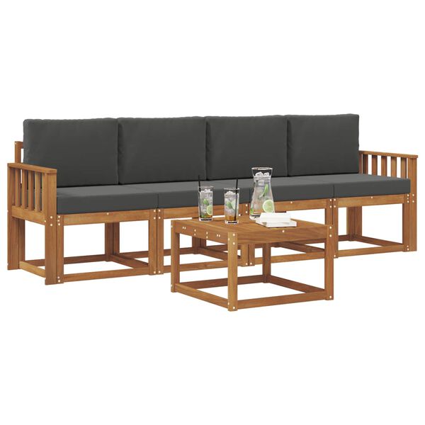 vidaXL &Sigma;&epsilon;&iota;&rho;ά &Kappa;&alpha;&nu;&alpha;&pi;έ &Epsilon;&xi;&omega;&tau;&epsilon;&rho;&iota;&kappa;&omicron;ύ &mu;&epsilon; &mu;&alpha;&xi;&iota;&lambda;ά&rho;&iota; 5 pcs &Phi;&upsilon;&sigma;&iota;&kappa;ό &kappa;&alpha;&iota; &Alpha;&nu;&theta;&rho;&alpha;&kappa;ί