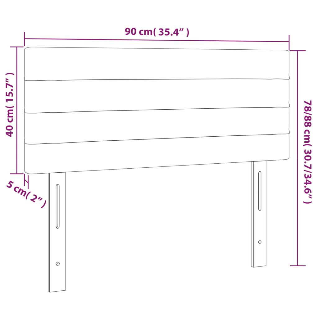vidaXL Κεφαλάρι Κρεβατιού Σκούρο Μπλε 90x5x78/88 εκ. Βελούδινο