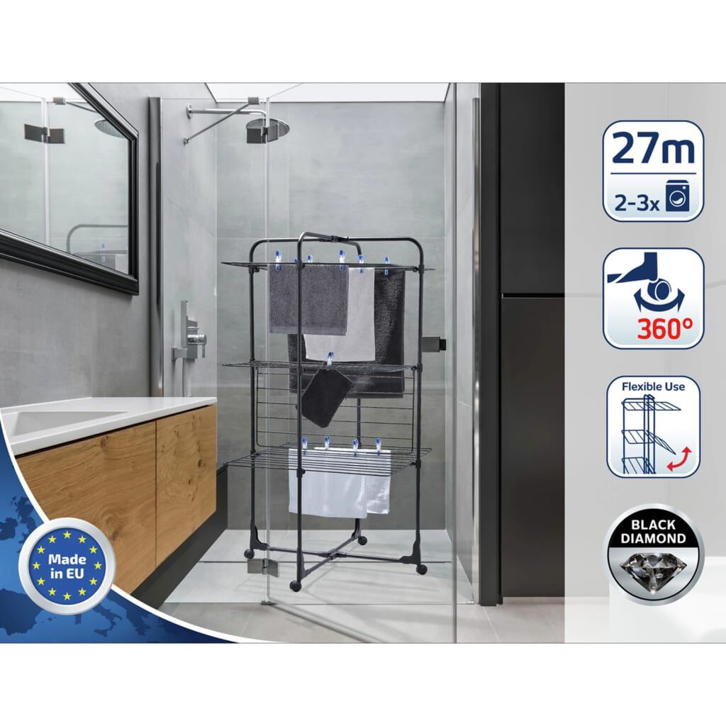 Leifheit Απλώστρα Ρούχων Classic Tower Μαύρη 270