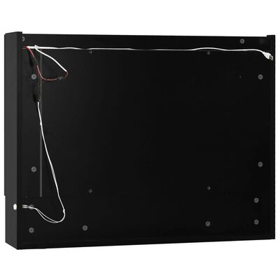 vidaXL Καθρέφτης Μπάνιου με Ντουλάπι / LED Μαύρο 80 x 15 x 60 εκ. MDF