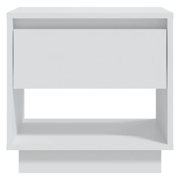 vidaXL Κομοδίνο Λευκό 45 x 34 x 44 εκ. από Μοριοσανίδα