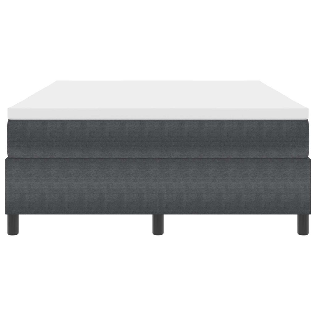 vidaXL Κρεβάτι Box Spring με Στρώμα σε Σκούρο Γκρι, 140x200 εκ., από βελουτέ ύφασμα.