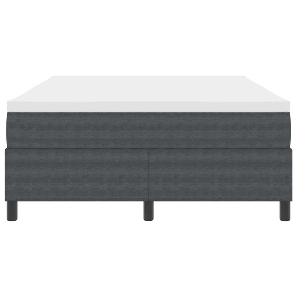 vidaXL Κρεβάτι Box Spring με Στρώμα σε Σκούρο Γκρι, 140x200 εκ., από βελουτέ ύφασμα.