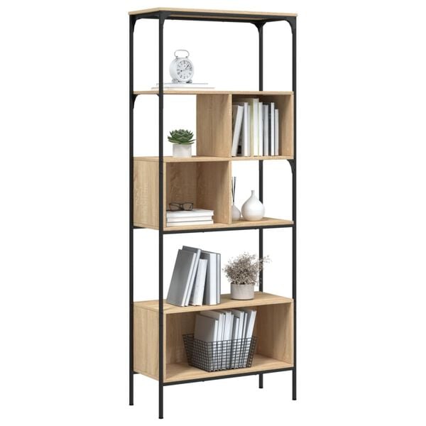 vidaXL Βιβλιοθήκη 5 Επιπέδων Sonoma Δρυς 76x33x188,5 εκ. Επεξεργ. Ξύλο