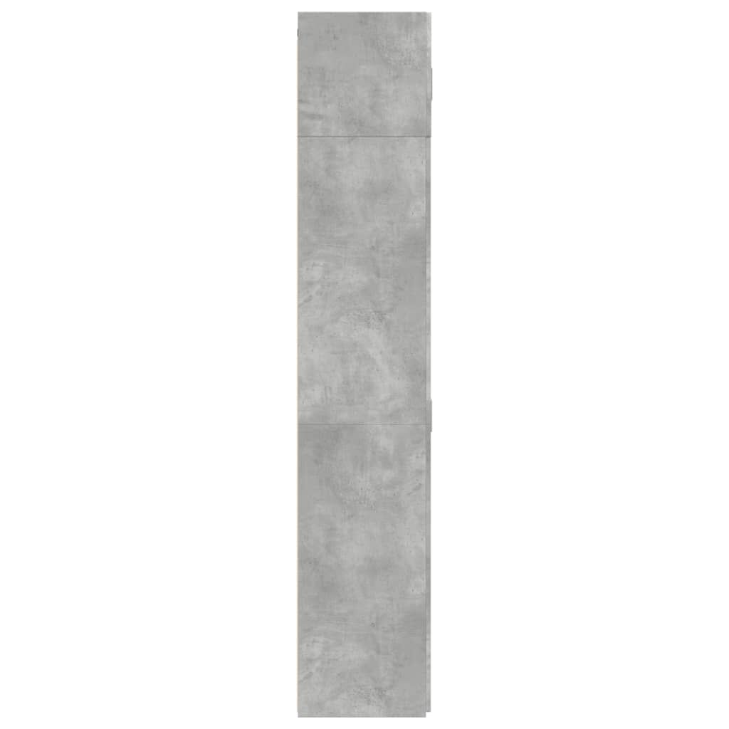 vidaXL Ραφιέρα με Ντουλάπια Γκρι Σκυροδέμ. 70x42,5x225 εκ. Επεξ. Ξύλο