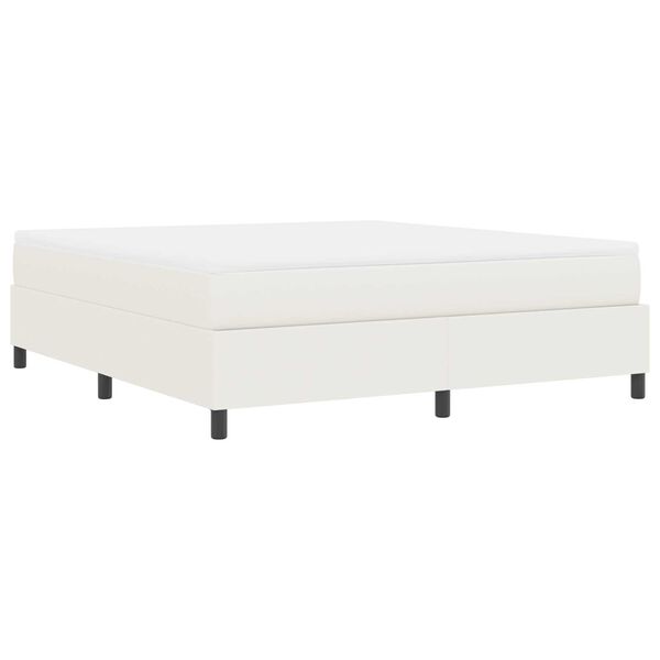 vidaXL Κρεβάτι Box Spring με Στρώμα - Κρέμ, Super King, Υφάσμα Κορντούρα